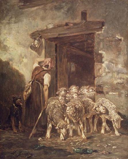 unknow artist Leaving the Sheep Pen oil painting image